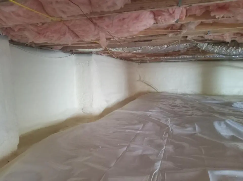 Crawl space encapsulation with closed-cell spray foam for Attic Insulation in Madison